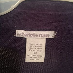 Charlotte Russe navy ruffled sweater size medium